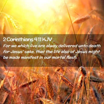 Picture 02 - 2 Corinthians 4:11 KJV - For we which live are alway delivered unto death - Bible Verse Picture