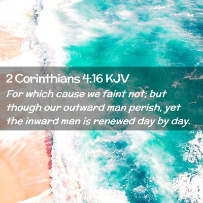 Picture 02 - 2 Corinthians 4:16 KJV - For which cause we faint not; but though our - Bible Verse Picture