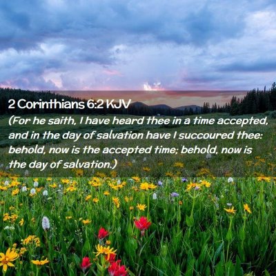 Picture 02 - 2 Corinthians 6:2 KJV - (For he saith, I have heard thee in a time - Bible Verse Picture