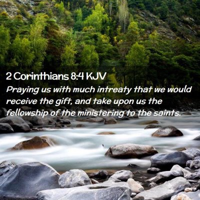 Picture 02 - 2 Corinthians 8:4 KJV - Praying us with much intreaty that we would - Bible Verse Picture