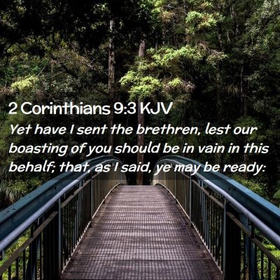 Picture 02 - 2 Corinthians 9:3 KJV - Yet have I sent the brethren, lest our boasting - Bible Verse Picture