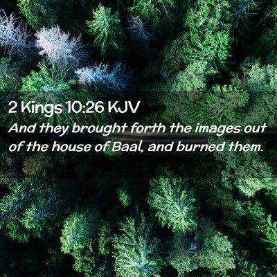 Picture 02 - 2 Kings 10:26 KJV - And they brought forth the images out of the - Bible Verse Picture