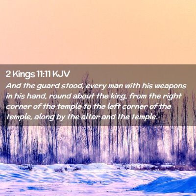 Picture 02 - 2 Kings 11:11 KJV - And the guard stood, every man with his weapons - Bible Verse Picture