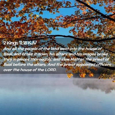 Picture 02 - 2 Kings 11:18 KJV - And all the people of the land went into the - Bible Verse Picture