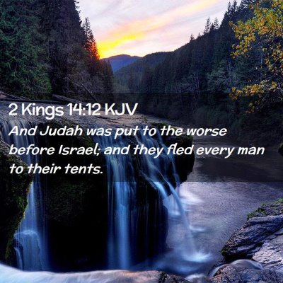 Picture 02 - 2 Kings 14:12 KJV - And Judah was put to the worse before Israel; and - Bible Verse Picture
