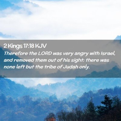 Picture 02 - 2 Kings 17:18 KJV - Therefore the LORD was very angry with Israel, - Bible Verse Picture