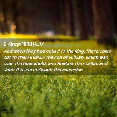 Picture 02 - 2 Kings 18:18 KJV - And when they had called to the king, there came - Bible Verse Picture