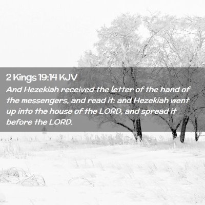 Picture 02 - 2 Kings 19:14 KJV - And Hezekiah received the letter of the hand of - Bible Verse Picture