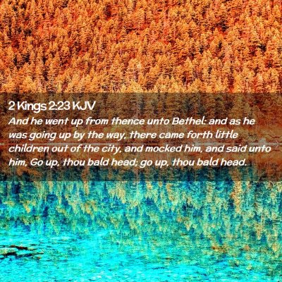 Picture 02 - 2 Kings 2:23 KJV - And he went up from thence unto Bethel: and as he - Bible Verse Picture