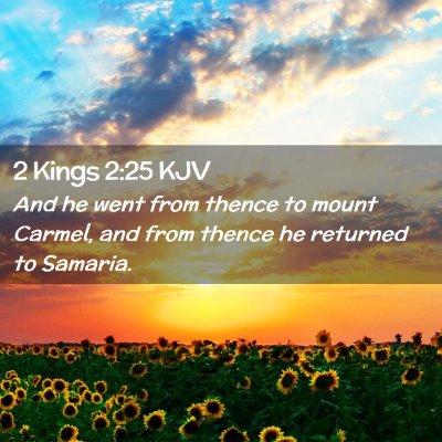 Picture 02 - 2 Kings 2:25 KJV - And he went from thence to mount Carmel, and from - Bible Verse Picture