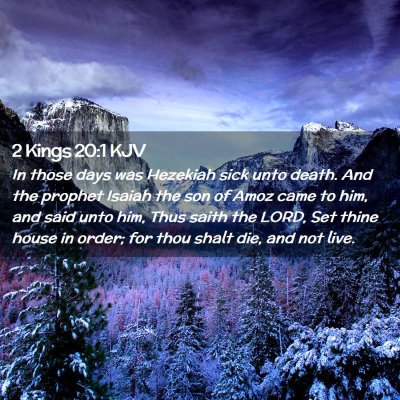Picture 02 - 2 Kings 20:1 KJV - In those days was Hezekiah sick unto death. And - Bible Verse Picture