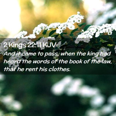 Picture 02 - 2 Kings 22:11 KJV - And it came to pass, when the king had heard the - Bible Verse Picture