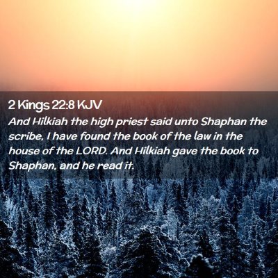Picture 02 - 2 Kings 22:8 KJV - And Hilkiah the high priest said unto Shaphan the - Bible Verse Picture