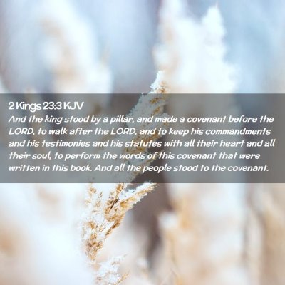 Picture 02 - 2 Kings 23:3 KJV - And the king stood by a pillar, and made a - Bible Verse Picture