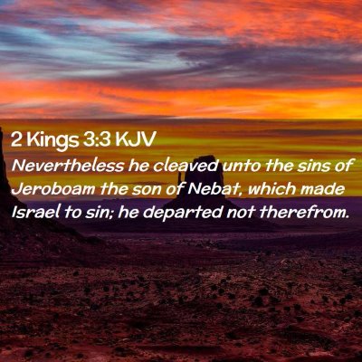 Picture 02 - 2 Kings 3:3 KJV - Nevertheless he cleaved unto the sins of Jeroboam - Bible Verse Picture