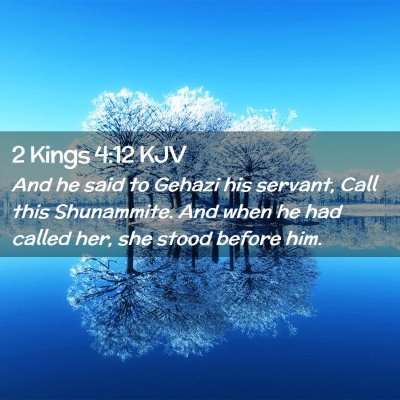 Picture 02 - 2 Kings 4:12 KJV - And he said to Gehazi his servant, Call this - Bible Verse Picture