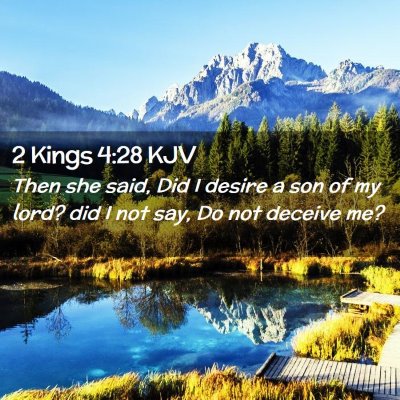 Picture 02 - 2 Kings 4:28 KJV - Then she said, Did I desire a son of my lord? did - Bible Verse Picture