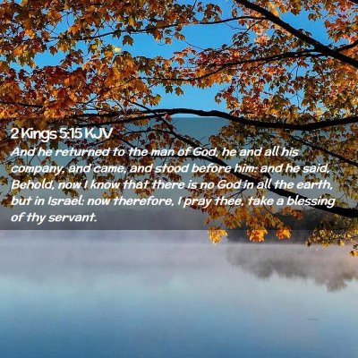 Picture 02 - 2 Kings 5:15 KJV - And he returned to the man of God, he and all his - Bible Verse Picture