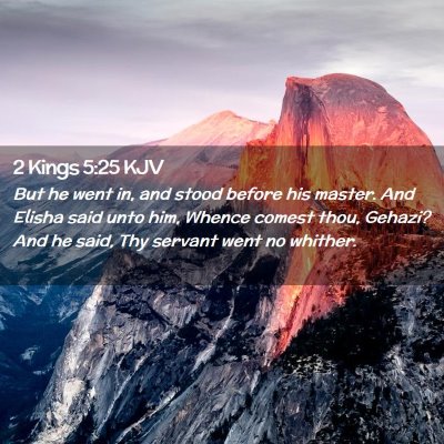 Picture 02 - 2 Kings 5:25 KJV - But he went in, and stood before his master. And - Bible Verse Picture