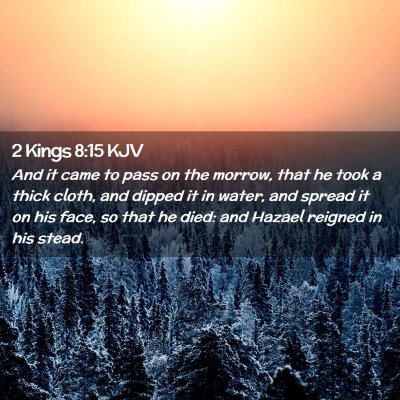 Picture 02 - 2 Kings 8:15 KJV - And it came to pass on the morrow, that he took a - Bible Verse Picture
