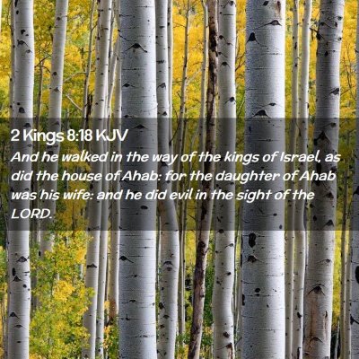 Picture 02 - 2 Kings 8:18 KJV - And he walked in the way of the kings of Israel, - Bible Verse Picture