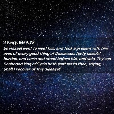 Picture 02 - 2 Kings 8:9 KJV - So Hazael went to meet him, and took a present - Bible Verse Picture
