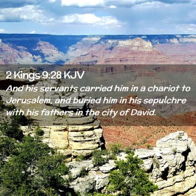 Picture 02 - 2 Kings 9:28 KJV - And his servants carried him in a chariot to - Bible Verse Picture