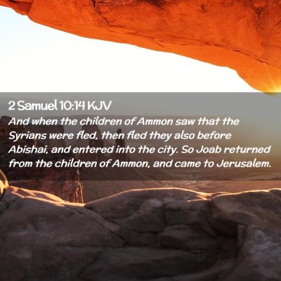 Picture 02 - 2 Samuel 10:14 KJV - And when the children of Ammon saw that the - Bible Verse Picture