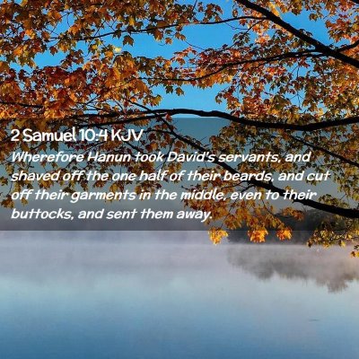 Picture 02 - 2 Samuel 10:4 KJV - Wherefore Hanun took David's servants, and shaved - Bible Verse Picture