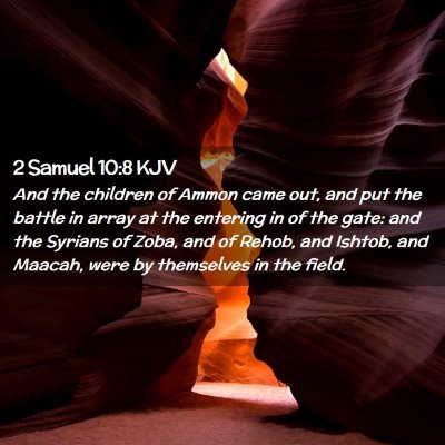 Picture 02 - 2 Samuel 10:8 KJV - And the children of Ammon came out, and put the - Bible Verse Picture