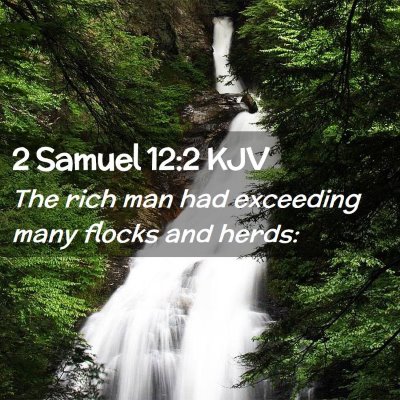 Picture 02 - 2 Samuel 12:2 KJV - The rich man had exceeding many flocks and - Bible Verse Picture