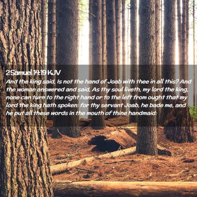 Picture 02 - 2 Samuel 14:19 KJV - And the king said, Is not the hand of Joab with - Bible Verse Picture