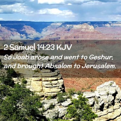 Picture 02 - 2 Samuel 14:23 KJV - So Joab arose and went to Geshur, and brought - Bible Verse Picture