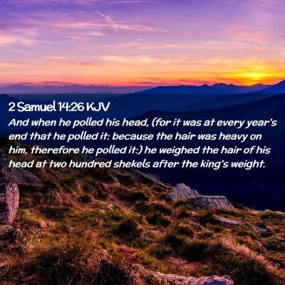 Picture 02 - 2 Samuel 14:26 KJV - And when he polled his head, (for it was at every - Bible Verse Picture