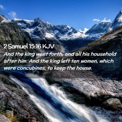 Picture 02 - 2 Samuel 15:16 KJV - And the king went forth, and all his household - Bible Verse Picture