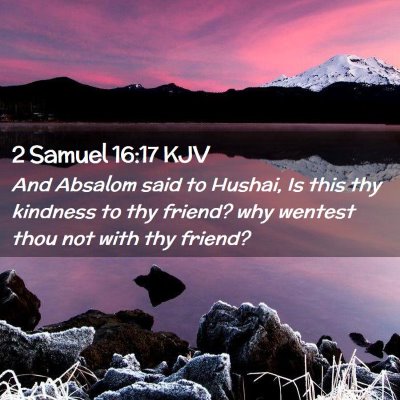 Picture 02 - 2 Samuel 16:17 KJV - And Absalom said to Hushai, Is this thy kindness - Bible Verse Picture