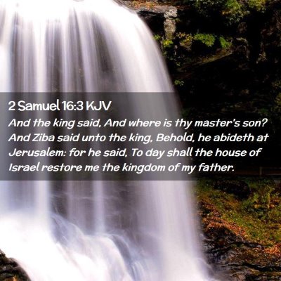 Picture 02 - 2 Samuel 16:3 KJV - And the king said, And where is thy master's son? - Bible Verse Picture