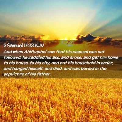 Picture 02 - 2 Samuel 17:23 KJV - And when Ahithophel saw that his counsel was not - Bible Verse Picture
