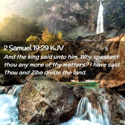 Picture 02 - 2 Samuel 19:29 KJV - And the king said unto him, Why speakest thou any - Bible Verse Picture