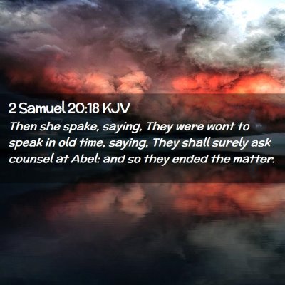 Picture 02 - 2 Samuel 20:18 KJV - Then she spake, saying, They were wont to speak - Bible Verse Picture