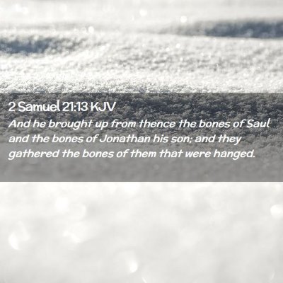 Picture 02 - 2 Samuel 21:13 KJV - And he brought up from thence the bones of Saul - Bible Verse Picture