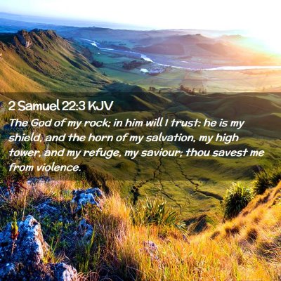 Picture 02 - 2 Samuel 22:3 KJV - The God of my rock; in him will I trust: he is my - Bible Verse Picture