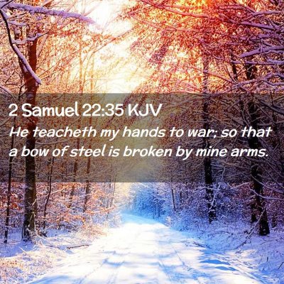 Picture 02 - 2 Samuel 22:35 KJV - He teacheth my hands to war; so that a bow of - Bible Verse Picture