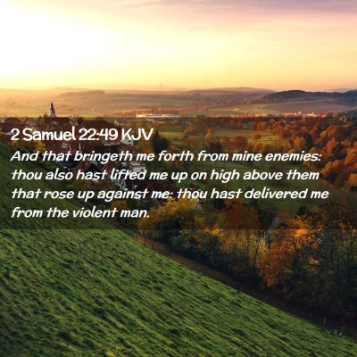 Picture 02 - 2 Samuel 22:49 KJV - And that bringeth me forth from mine enemies: - Bible Verse Picture