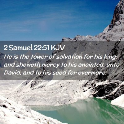 Picture 02 - 2 Samuel 22:51 KJV - He is the tower of salvation for his king: and - Bible Verse Picture