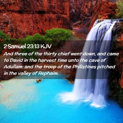 Picture 02 - 2 Samuel 23:13 KJV - And three of the thirty chief went down, and came - Bible Verse Picture