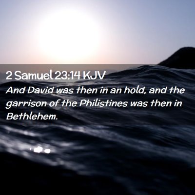 Picture 02 - 2 Samuel 23:14 KJV - And David was then in an hold, and the garrison - Bible Verse Picture