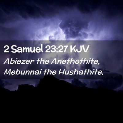 Picture 02 - 2 Samuel 23:27 KJV - Abiezer the Anethothite, Mebunnai the - Bible Verse Picture