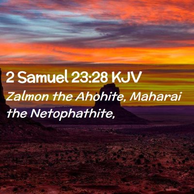 Picture 02 - 2 Samuel 23:28 KJV - Zalmon the Ahohite, Maharai the - Bible Verse Picture