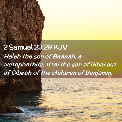 Picture 02 - 2 Samuel 23:29 KJV - Heleb the son of Baanah, a Netophathite, Ittai - Bible Verse Picture